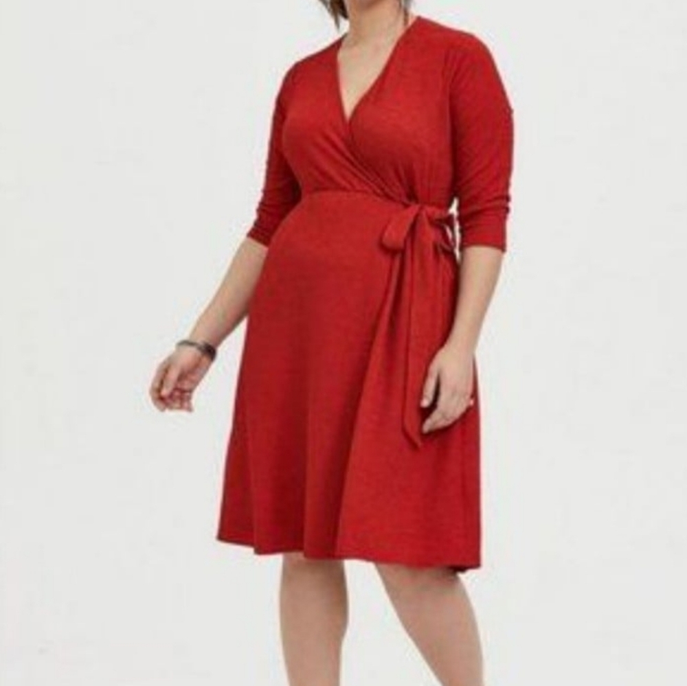 Torrid 3/4 Sleeve Little Red Dress
